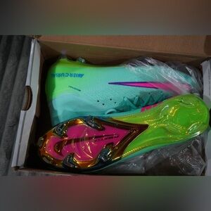 Nike Mercurial Cleats in Green and Pink